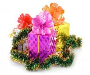 yapboz Şeritler farklı kutulara Noel hediyeleri